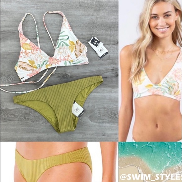 ☀️RIP CURL☀️ LA BONITA REVO CROP PREMIUM SURF CHEEKY PANT BIKINI SET - Picture 1 of 16